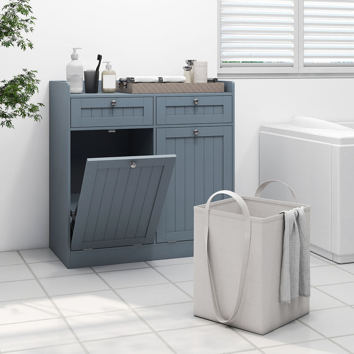 Double Tilt-Out Laundry Hamper Cabinet with Removable Baskets-