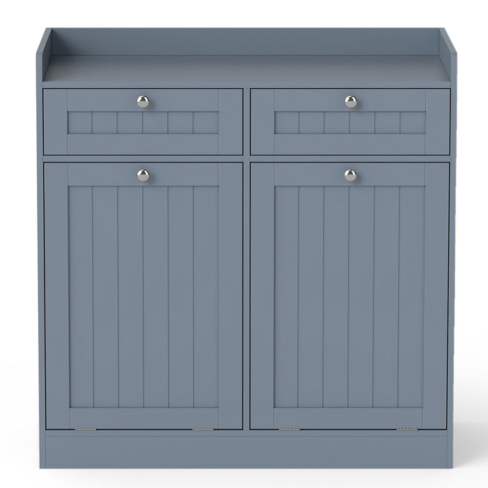 Double Tilt-Out Laundry Hamper Cabinet with Removable Baskets-