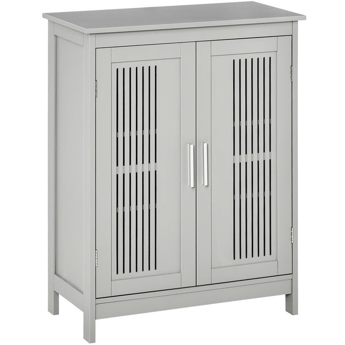 kleankin Modern Bathroom Floor Cabinet - Grey