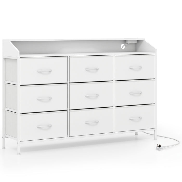 Dresser Storage Organizer with LED Lights for Bedroom-White