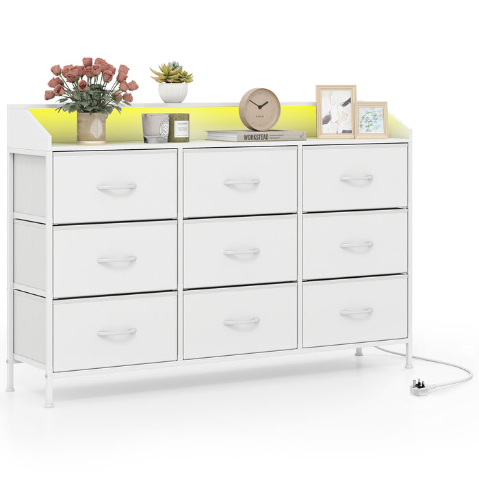 Dresser Storage Organizer with LED Lights for Bedroom-White
