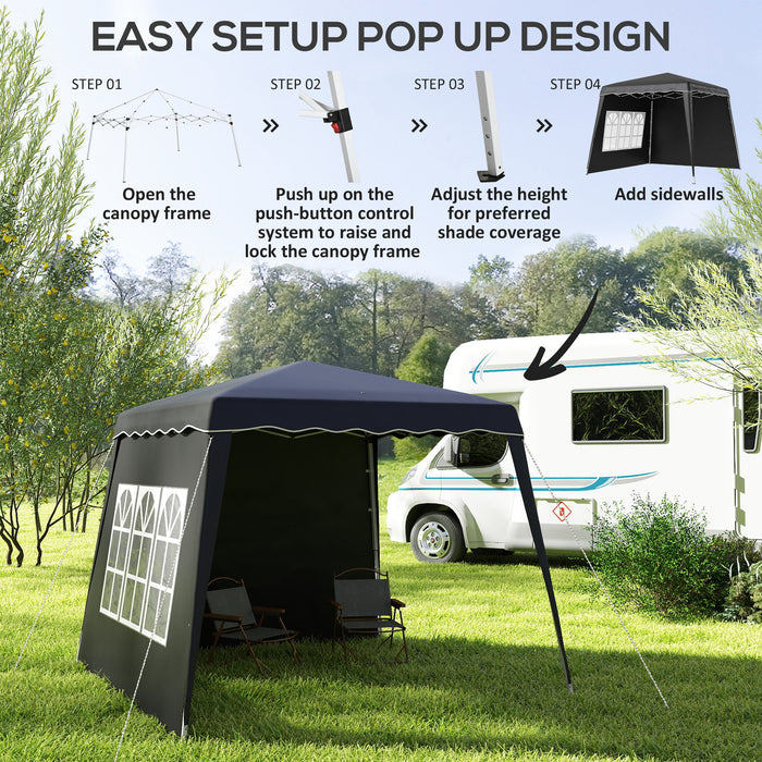 Outsunny 2.4 x 2.4m UV50+ Pop Up Gazebo - Black