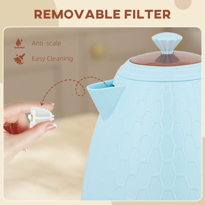 HOMCOM 3kW Rapid Boil Honeycomb Kettle - Light Blue