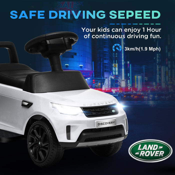 AIYAPLAY 2 in 1 Land Rover Licensed 6V Kids Electric Ride On Car Sliding Car w/ Headlights Music, for 18-60 Months White | Aosom UK