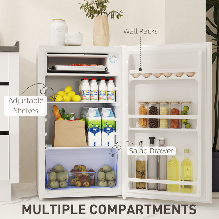 HOMCOM 91L Freestanding Under-Counter Fridge with Lock - White