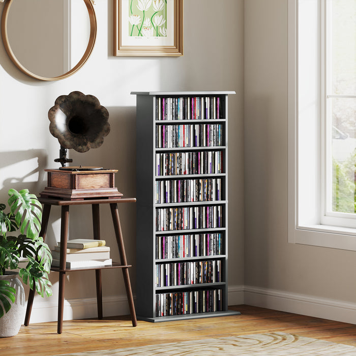 HOMCOM 360 CD/185 DVD/185 Blu-ray Storage Unit - Grey