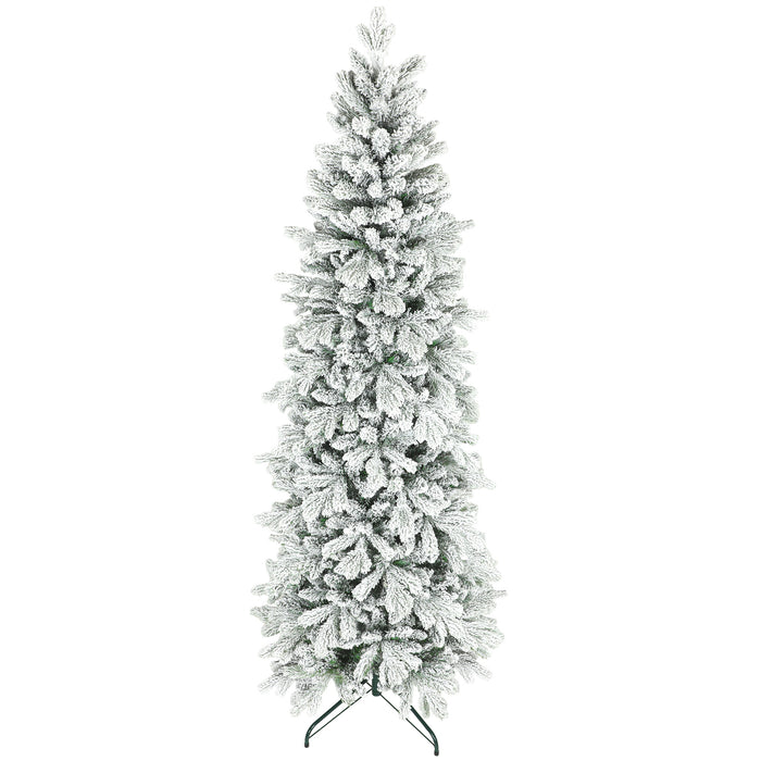 HOMCOM 7ft Flocked Artificial Christmas Tree