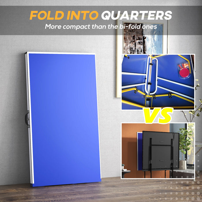 Foldable 9FT Table Tennis Set with Accessories - Complete Ping Pong Kit with Net, Paddles, Balls, and Protective Cover - Ideal for Indoor/Outdoor Recreation and Entertainment