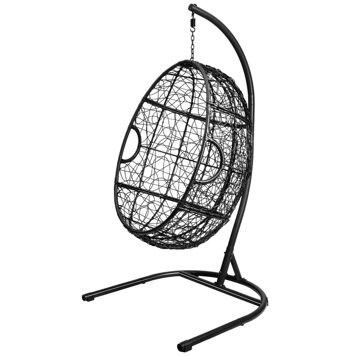 Egg Swing Chair with Stand and Ultraviolet-Resistant Seat Cushion-