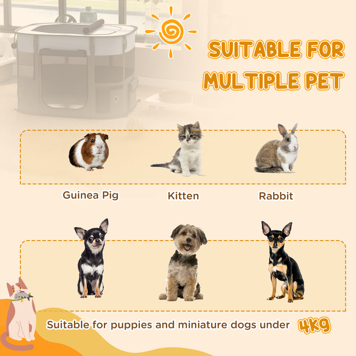 Foldable Canine Playpen - Indoor/Outdoor Portable Pet Enclosure with Carrying Case - Ideal for Puppy Play and Training, Grey