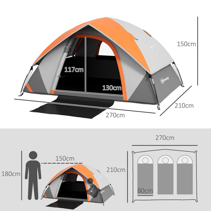 4-5 Person Single Room Tent - 3000mm Waterproof Camping Shelter with Sewn-in Groundsheet - Includes Carry Bag for Easy Transport, Ideal for Family & Group Outings