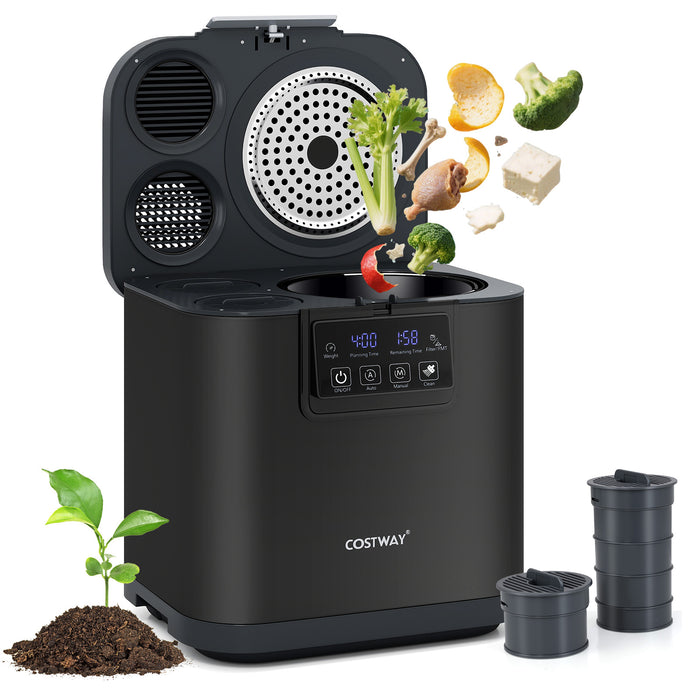 4L Electric Composter with Lid and Auto-Cleaning for Kitchen-
