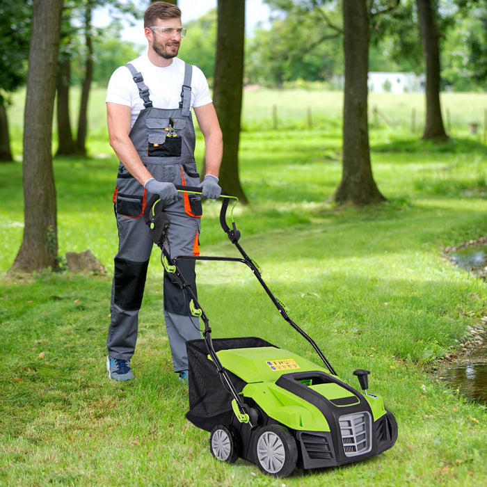 Adjustable Electric Dethatcher and Scarifier Folding Walk-Behind Weeder-