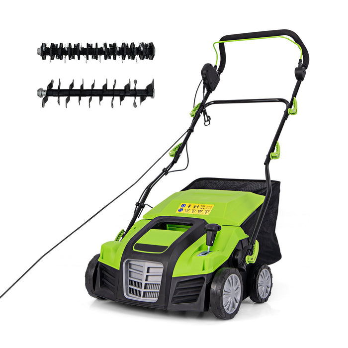 Adjustable Electric Dethatcher and Scarifier Folding Walk-Behind Weeder-