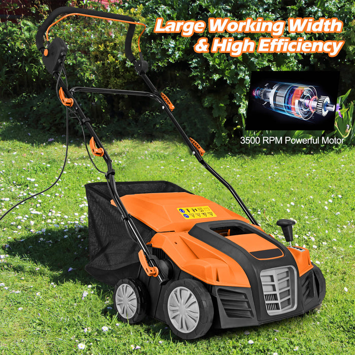 Adjustable Electric Dethatcher and Scarifier Folding Walk-Behind Weeder-