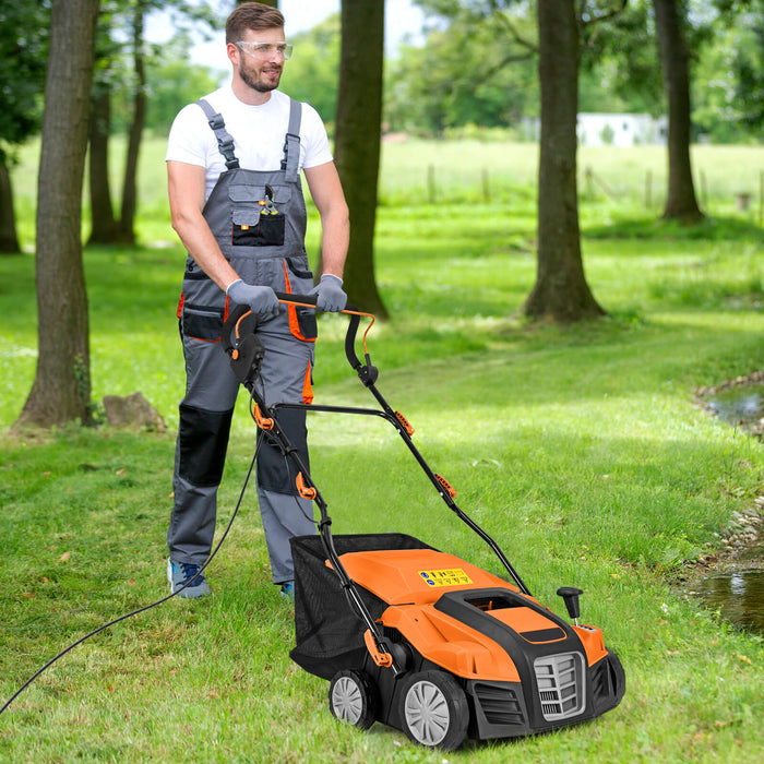 Adjustable Electric Dethatcher and Scarifier Folding Walk-Behind Weeder-