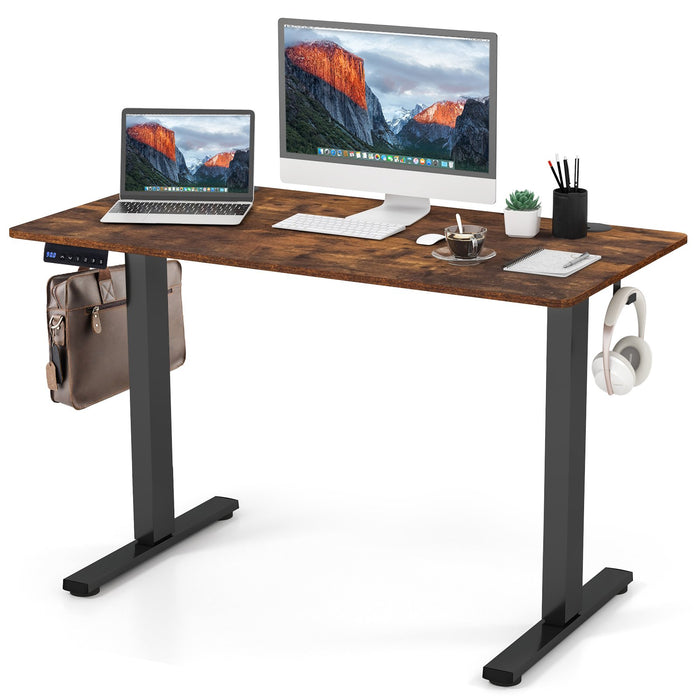 120 x 60cm Height Adjustable Standing Desk with 3 Memory Heights-Natural