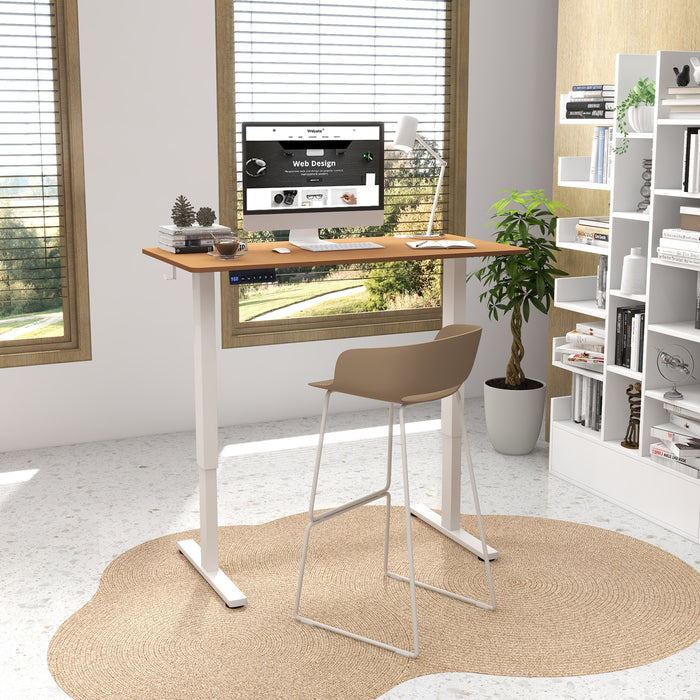 120 x 60cm Height Adjustable Standing Desk with 3 Memory Heights-Natural