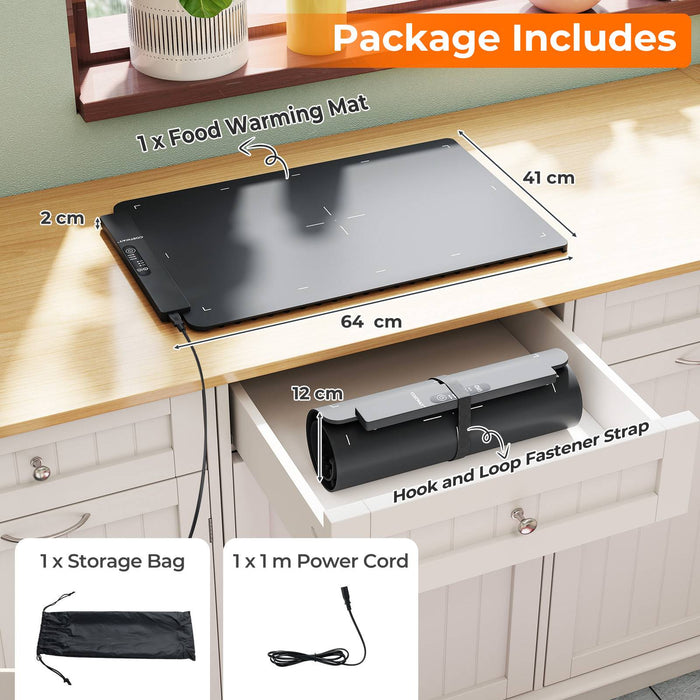 Electric Silicone Food Warming Mat with Fast Full Surface Heating-