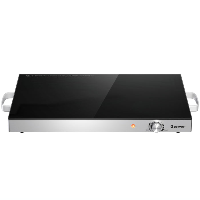 Electric Warming Tray with Cool-Touch Handles and Stainless Steel Frame