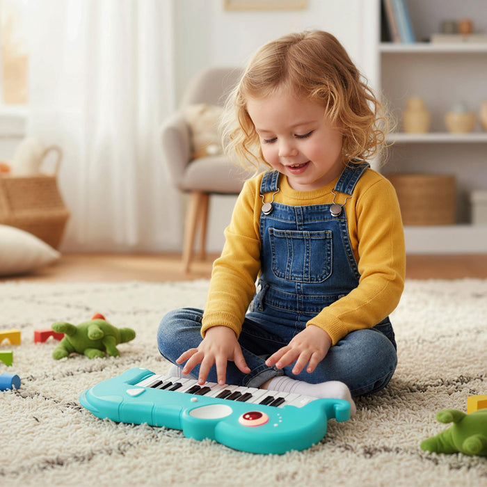 25-Key Kids Piano Keyboard Elephant Shape Toy Digital Piano with Built-in Music-