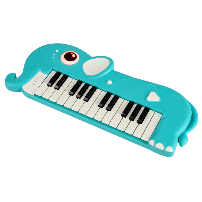 25-Key Kids Piano Keyboard Elephant Shape Toy Digital Piano with Built-in Music-