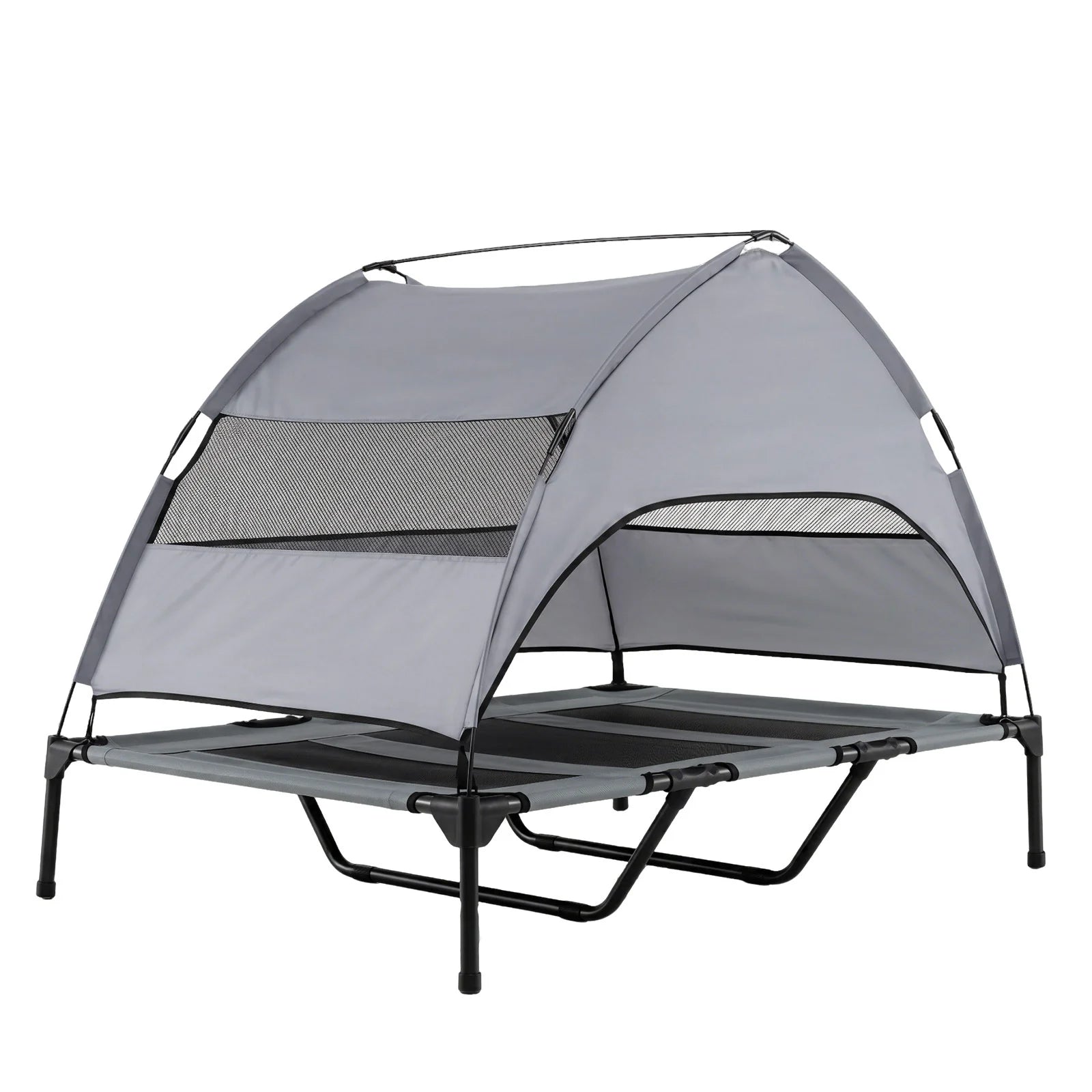 Elevated Dog Bed with Canopy and Raised Indoor Outdoor Pet Bed with Removable Shade Tent for Large Dogs-
