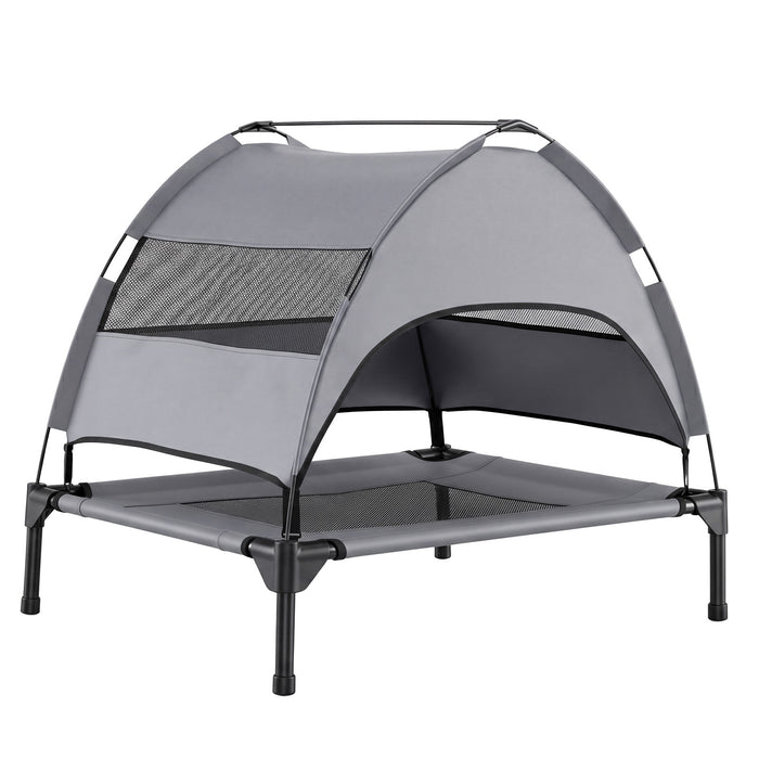 Elevated Dog Bed with Canopy and Raised Indoor Outdoor Pet Bed with Removable Shade Tent for Small Dogs-