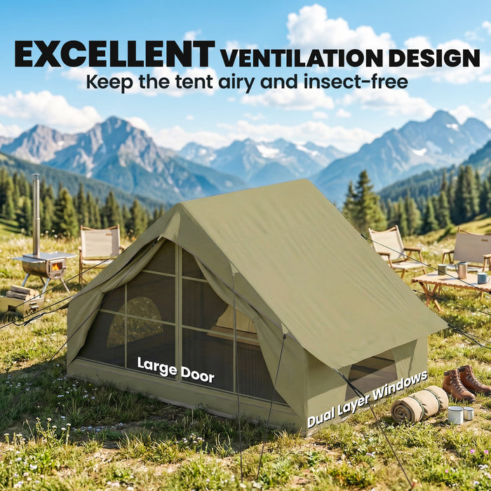 Outsunny Inflatable Tent Waterproof for Camping Blow Up Tent with Pump Carry Bag for 2-4 Person