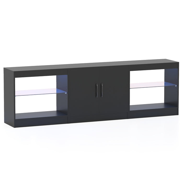3-in-1 Entertainment Center with Adjustable Glass Shelves-