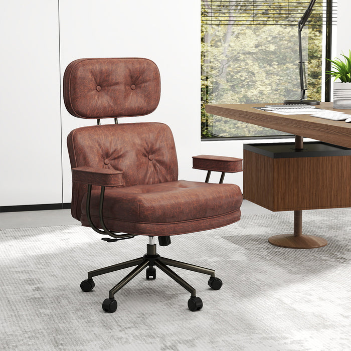 Ergonomic Home Office Chair Suede Fabric Adjustable with Detachable Armrests-