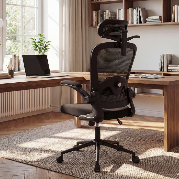 Ergonomic Mesh Office Chair with 3D Headrest and Adjustable Lumbar-