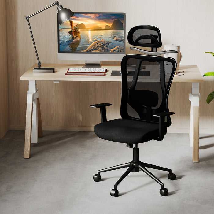 Ergonomic Office Chair with 3D Headrest and Adjustable Lumbar for Office-