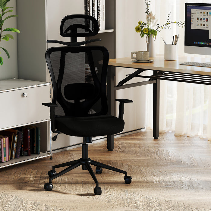 Ergonomic Office Chair with 3D Headrest and Adjustable Lumbar for Office-