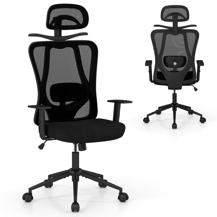 Ergonomic Office Chair with 3D Headrest and Adjustable Lumbar for Office-