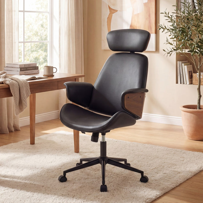 Ergonomic Office Chair with Headrest & Adjustable Height for Home Office-