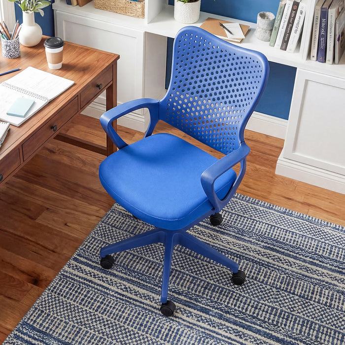 Ergonomic Office Chair with Padded Cushion and Butterfly Backrest Adjustable Swivel-Red