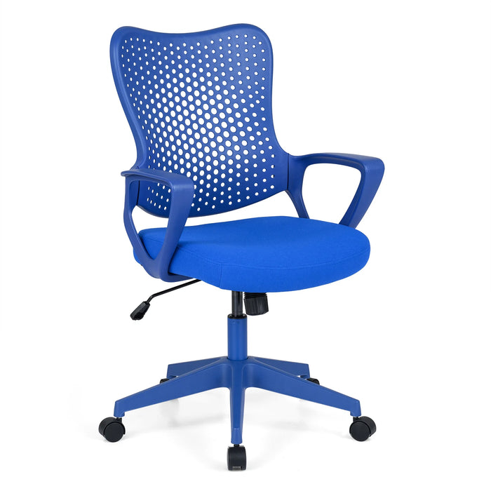 Ergonomic Office Chair with Padded Cushion and Butterfly Backrest Adjustable Swivel-Red