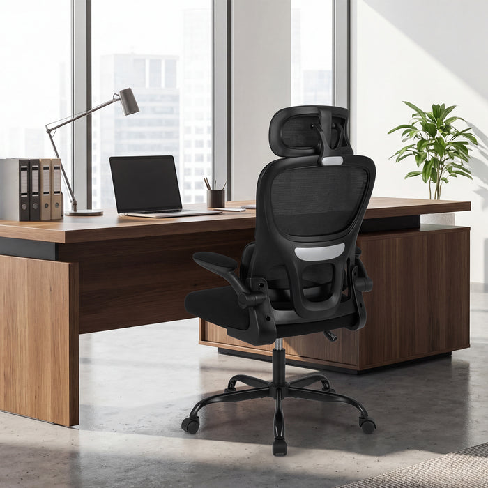 Ergonomic Office High Back Mesh with Lumber Support Adjustable Headrest-