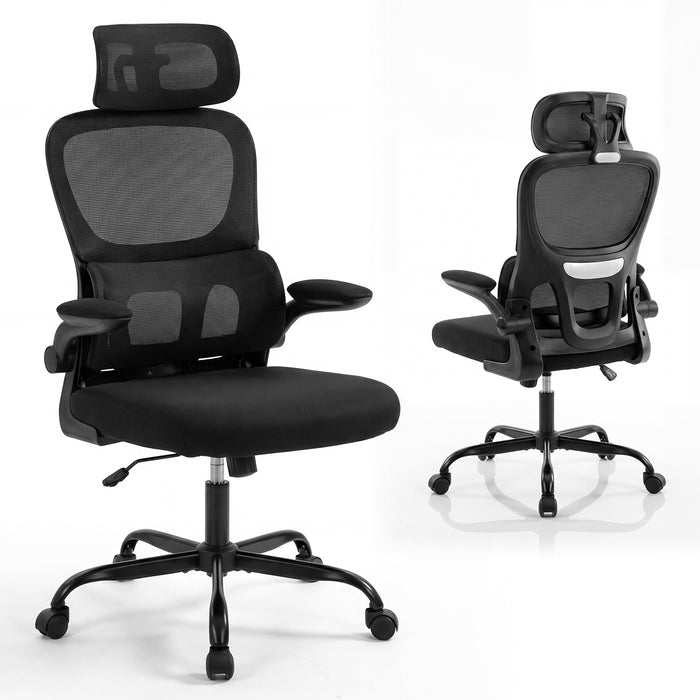 Ergonomic Office High Back Mesh with Lumber Support Adjustable Headrest-