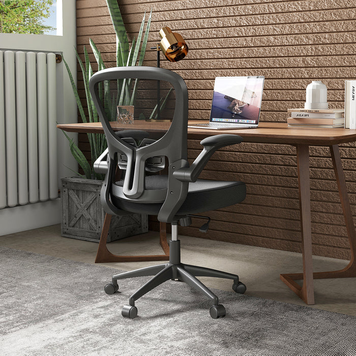 Ergonomic Office Chair Adjustable Swivel - Mesh Task Chair with Flip-Up Armrests - Ideal for Comfort and Adjustability in Office Settings