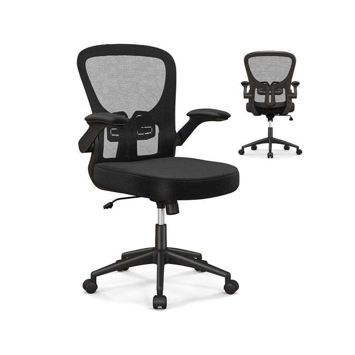 Ergonomic Office Chair Adjustable Swivel - Mesh Task Chair with Flip-Up Armrests - Ideal for Comfort and Adjustability in Office Settings