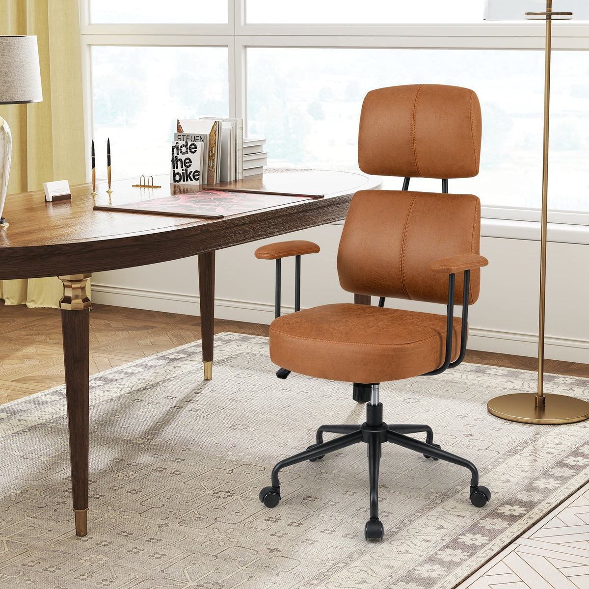Ergonomic Office Chair with Adjustable Headrest and Spring Cushion Sea ...