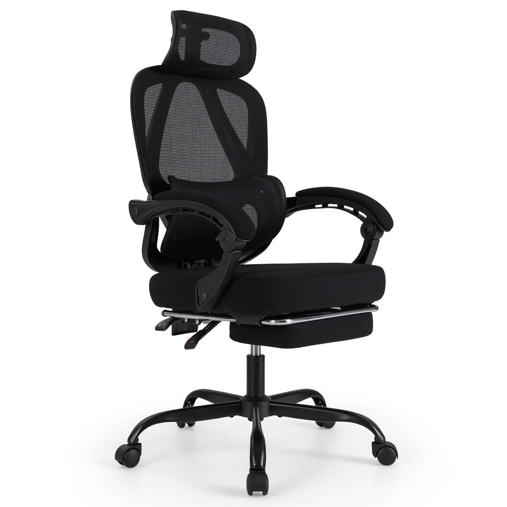 Ergonomic Office Chair High Back Mesh Desk Chair with Retractable Footrest-