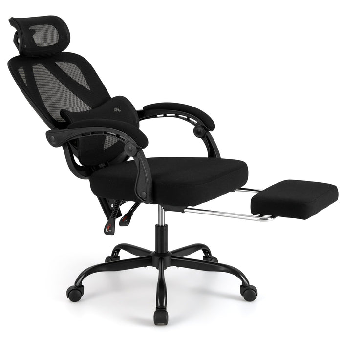 Ergonomic Office Chair High Back Mesh Desk Chair with Retractable Footrest-