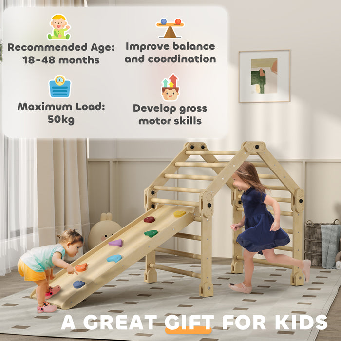 AIYAPLAY 3 in 1 Kids Climbing Set Indoor with Sliding Ramp, Foldable design, Gift for 2-6 Years Old