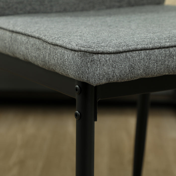 HOMCOM Velvet Dining Chairs Set of 2, Modern Upholstered Kitchen Chairs with Metal Legs, Curved Back and Padded Seat, Armless Side Chairs for Dining Room, Bedroom, Living Room, Grey