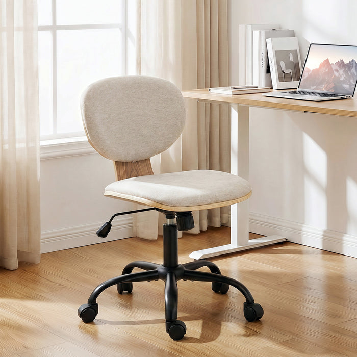 HOMCOM Home Office Desk Chair Rocking Function Ergonomic Swivel Chair with PU Wheels, Light Grey