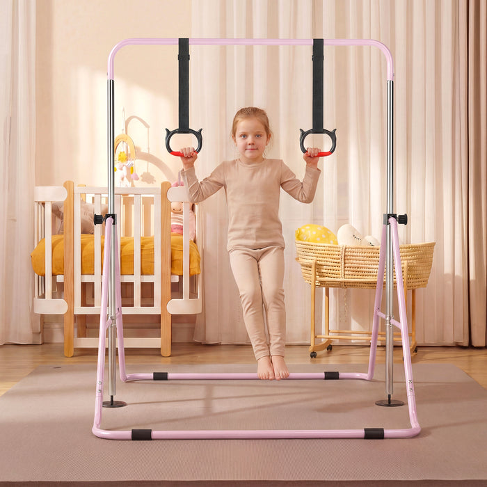 Expandable Gymnastic Bar for Kids 4-Level Height Adjustable Gymnastic Bar-