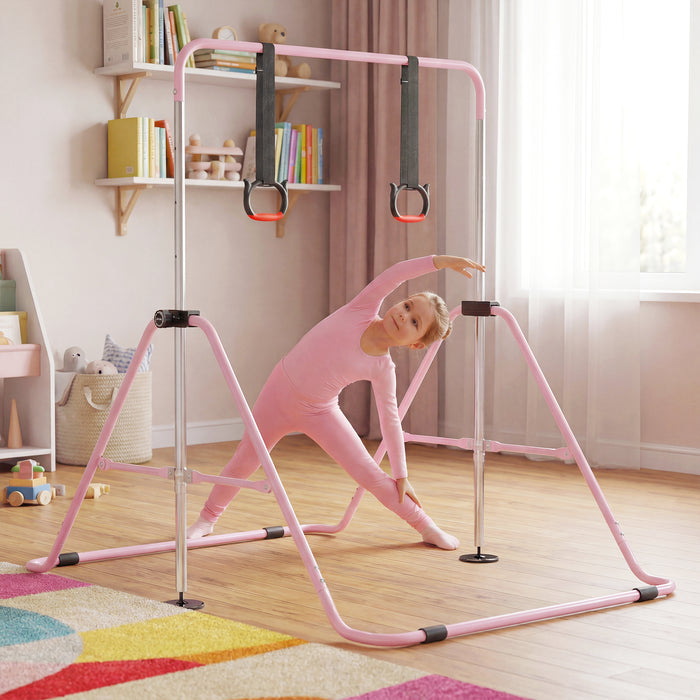 Expandable Gymnastic Bar for Kids 4-Level Height Adjustable Gymnastic Bar-